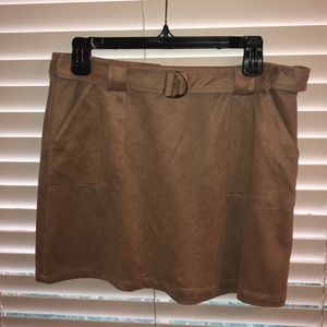 Suede mini skirt